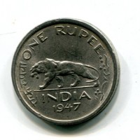 India Britannica, Giorgio VI (1936-1947): 1 rupia 1947-Bombay (KM#559)