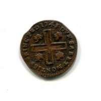 Carlo Emanuele III (1730-1773): 1 cagliarese vecchio 1741 (MIR#969a), graffi