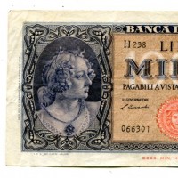 Repubblica: 1.000 lire 10/02/1948 "Italia" Serie Sostitutiva (Gigante,BI#54B)