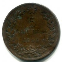 Umberto I (1878-1900): 5 cent.1896 (Gigante#52), ondulata
