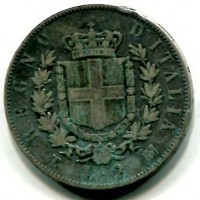 Vittorio Emanuele II (1861-1878): 2 lire 1863-To "Stemma" (Gigante#57)
