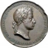 Milano, Ferdinando (1835-1848): medaglia 1838 per l'incoronazione (Wurzbach#2030; Hauser#34), opus Manfredini, diametro 52mm, numerosi colpi al bordo