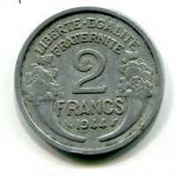 Francia, Governo Provvisorio (1944-1947): 2 franchi "Morlon" 1944 (Gadoury#538A)