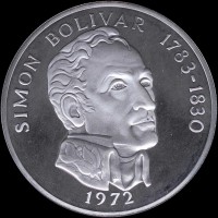 Panama: 20 balboas 1972  "Simon Bolivar", (KM#31), in confezione originale