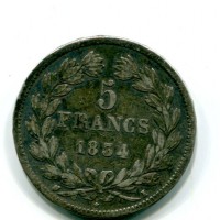 Francia, Luigi Filippo (1830-1848): 5 franchi 1834-I (Gadoury#678)