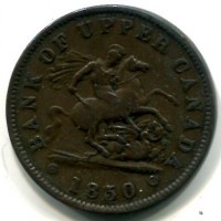 Canada, Bank of Upper Canada: 1 penny 1850 (KM#Tn3)
