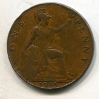 Gran Bretagna, Edoardo VII (1901-1910): 1 penny 1910 (Spink#3990), colpetti