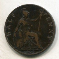 Gran Bretagna, Edoardo VII (1901-1910): 1/2  penny 1903 (Spink#3991)