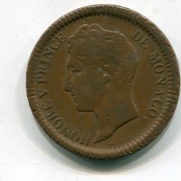 Principato di Monaco, Honorè V (1819-1841): 1 décime 1838 (Gadoury#105)