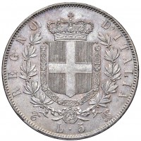 Vittorio Emanuele II (1861-1878): 5 lire 1865-To(Gigante#37), bellissima patina
