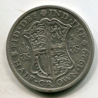 Gran Bretagna, Giorgio V (1910-1936): 1/2 corona 1929
 (Spink#4037)