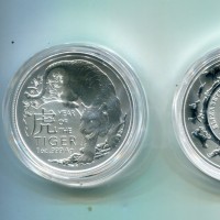 Australia, Elisabetta II (1952-2022): 1 dollaro 2022 "Calendario lunare - anno della Tigre", secondo tipo -oncia-
