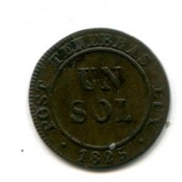 Svizzera, Ginevra: 1 sol 1825 (Divo/Tobler#274a), grammi 2.14
