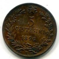 Umberto I (1878-1900): 5 cent.1896 (Gigante#52)
