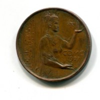 Como 1927: medaglia "Centenario Voltiano" opus Lorioli, diametro 25mm, 6,35gr