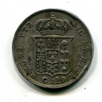 Napoli, Ferdinando II (1830-1859): piastra 1842 (Gigante#68), colpetti

