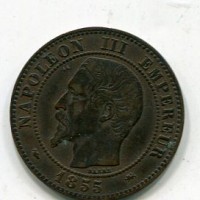Francia, Napoleone III (1852-1870): 2 centesimi 1855-D -cane- (Gadoury#103)