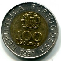 Portogallo, Repubblica (dal 1910): 100 escudos 1991 (KM#645.1)

