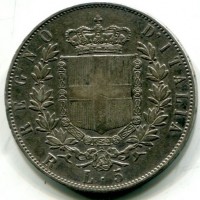 Vittorio Emanuele II (1861-1878): 5 lire 1876-Roma (Gigante#51)