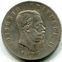 Vittorio Emanuele II (1861-1878): 5 lire 1873-Mi (Gigante#46)