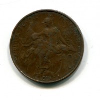 Francia, Terza Repubblica (1871-1940): 10 centesimi 1916 stella "Dupuis" (Gad#277)