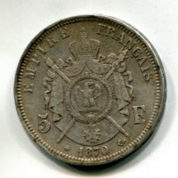 Francia, Napoleone III (1852-1870): 5 franchi 1870-A (Gadoury#739)