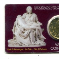 Vaticano 2013: 50 centesimi nella coincard originale zecca