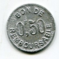 Comore: 50 cent. (1915), (KM#Tn2)