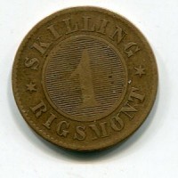 Danimarca, Federico VII (1848-1863): 1 skilling 1860 (KM#763)