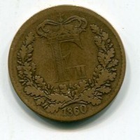 Danimarca, Federico VII (1848-1863): 1 skilling 1860 (KM#763)