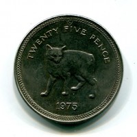 Isola di Man: 25 pence 1975 "Gatto Manx" (KM#31)