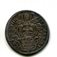 Roma, Innocenzo XI (1676-1689): testone 1684 (Muntoni#69), gr.9,09