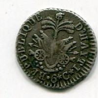 Haiti, Repubblica dell'Ovest (1807-1818): 6 centesimi 1818 anno 15 (KM#17)