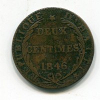 Haiti, Repubblica (1825-1849): 2 centesimi 1846 anno 43 (KM#26)