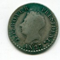 Haiti, Repubblica (1825-1849): 50 centesimi 1830 anno 27 (KM#20)