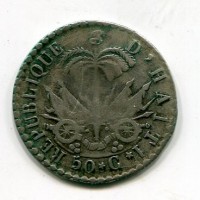 Haiti, Repubblica (1825-1849): 50 centesimi 1830 anno 27 (KM#20)