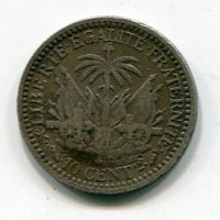 Haiti, Repubblica (dal 1863): 10 centesimi 1881 (KM#44)