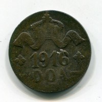 Africa Orientale Tedesca, Guglielmo II (1888-1918): 20 heller 1916 T(KM#15), diritto tipo A, rovescio tipo B (ibrido)