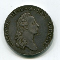 Svezia, Gustavo III (1771-1792): riksdaler 1834 (Ahlstrom#43)