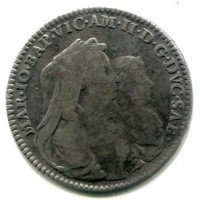 Vittorio Amedeo II (1675-1730): 1 lira 1677, coniata sotto la reggenza della madre (MIR,449#838c)
