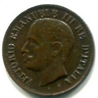 Vittorio Emanuele III (1900-1943): 1 cent. 1904, cifra "4" e segno di zecca "R" interrotti (Gigante#309v), varietà non censita