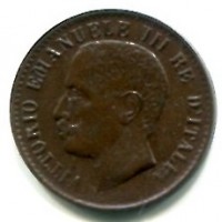 Vittorio Emanuele III (1900-1943): 1 cent. 1904 (Gigante#309v), senza la sigla dell'incisore
