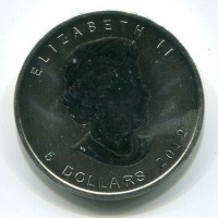 Canada, Elisabetta II (1952-2022): 5 dollari 2012 "Oncia-Puma"