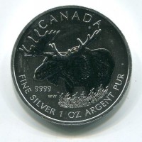 Canada, Elisabetta II (1952-2022): 5 dollari 2012 "Oncia-Alce"