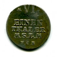Germania, Mecklenburg-Sterlitz, Adolph Friedrich IV (1752-1794): 1/6 tallero 1759-HCB (KM#39)