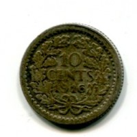 Olanda, Guglielmina (1890-1948): 10 cent. 1916 (KM#145)
