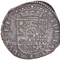 Milano, Carlo II (1676-1700): ottavo di filippo 1676 (MIR,317#390/1; Crippa#11; CNI#75-78), grammi 3,26