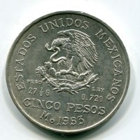 Messico, Repubblica: 5 pesos 1953 (KM#467)