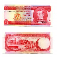 Barbados: 1 dollaro 1973 (Pick#29a)