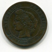 Francia, Terza Repubblica (1871-1940): 10 centesimi 1897-A "Torcia" (Gad#265a), il più raro dei 10 cent. Cérès. Pezzo chiave della serie